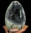 Septarian Dragon Egg Geode - Black Crystals #71987-1